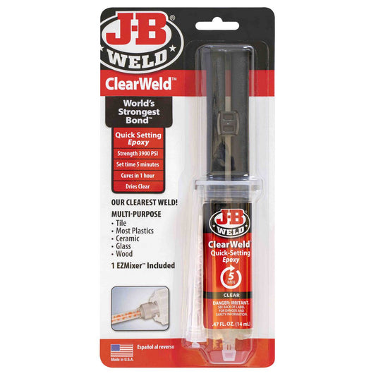 JB Weld Clear Weld 14ml Syringe With Mixer - 50114