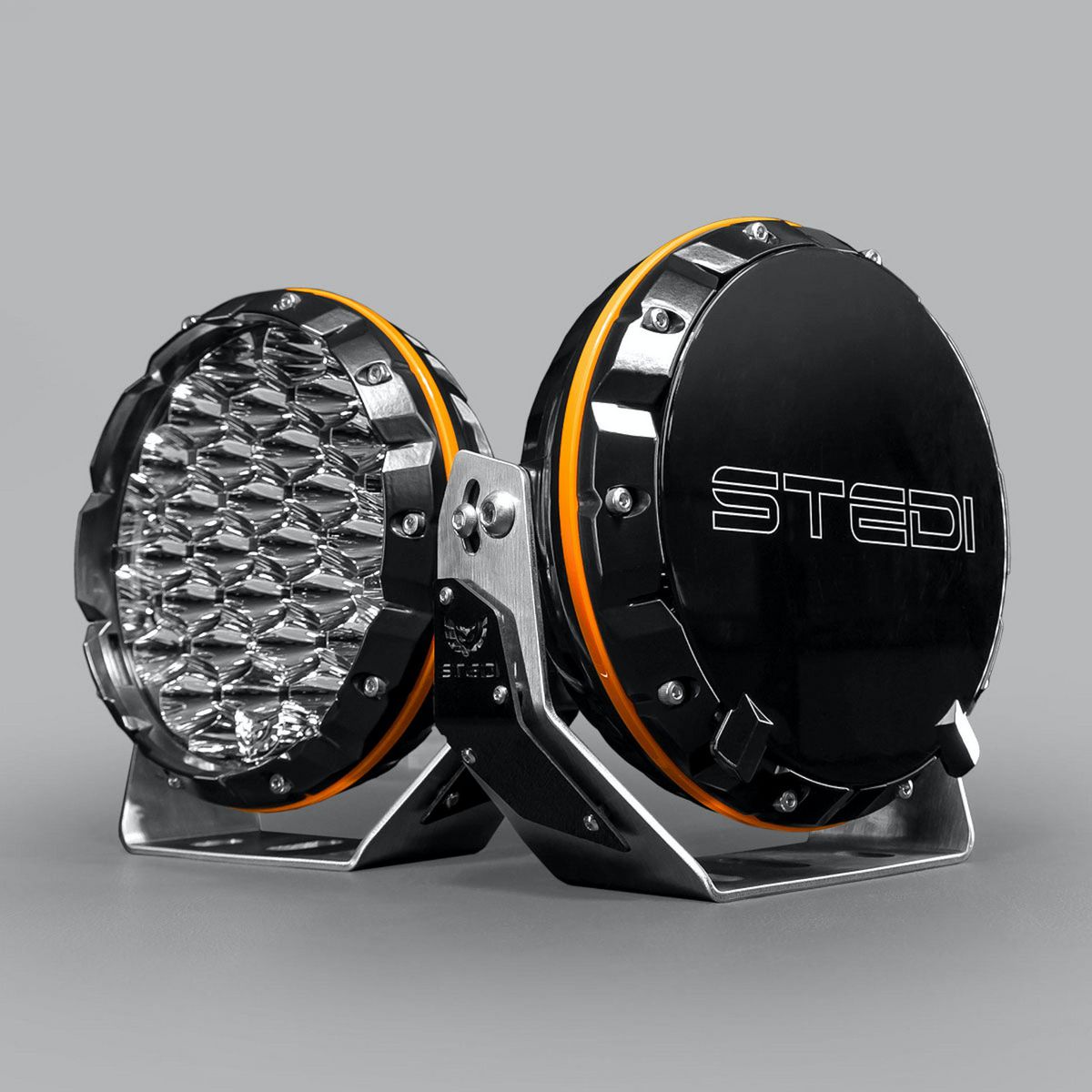 STEDI Type-X Sport 7inch LED Driving Lights with Amber Cover and Snatch 20lt Dry Bag Bundle