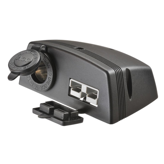 Narva HDRV 50A Accessory Twin Socket Surface Mount with Covers - 81161BL