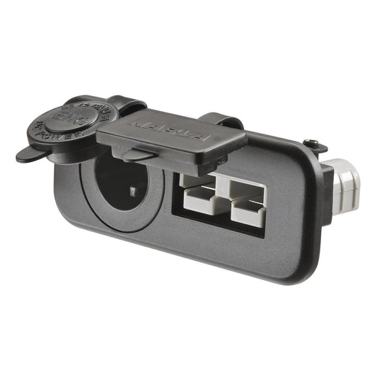 Narva HDRV 50A Engel Twin Socket Flush Mount with Covers - 81151BL