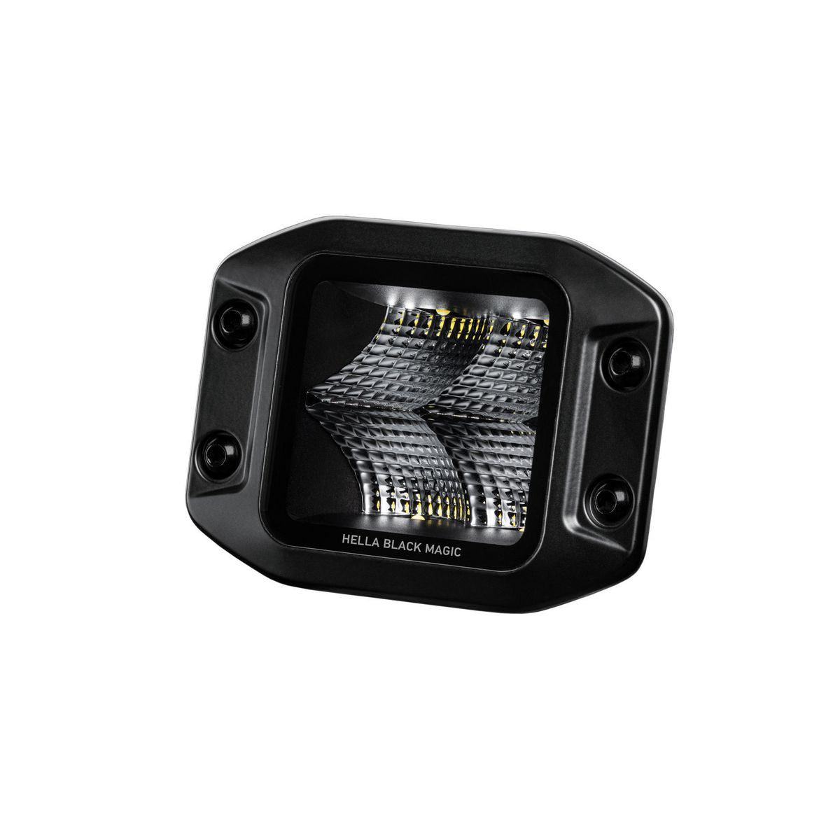 HELLA Black Magic LED Cube Light Kit 3.2 Flood Beam Flush Mount 12V/24V - 2 Lights + Harness - 1FA 358 176-831
