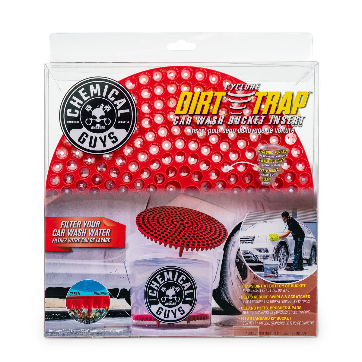 Chemical Guys Cyclone Dirt Trap Car Wash Bucket Insert (Red) - DIRTTRAP02