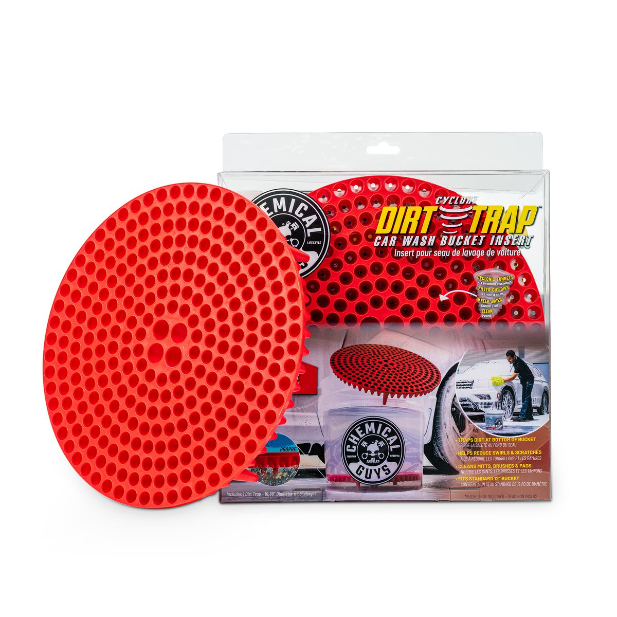 Chemical Guys Cyclone Dirt Trap Car Wash Bucket Insert (Red) - DIRTTRAP02