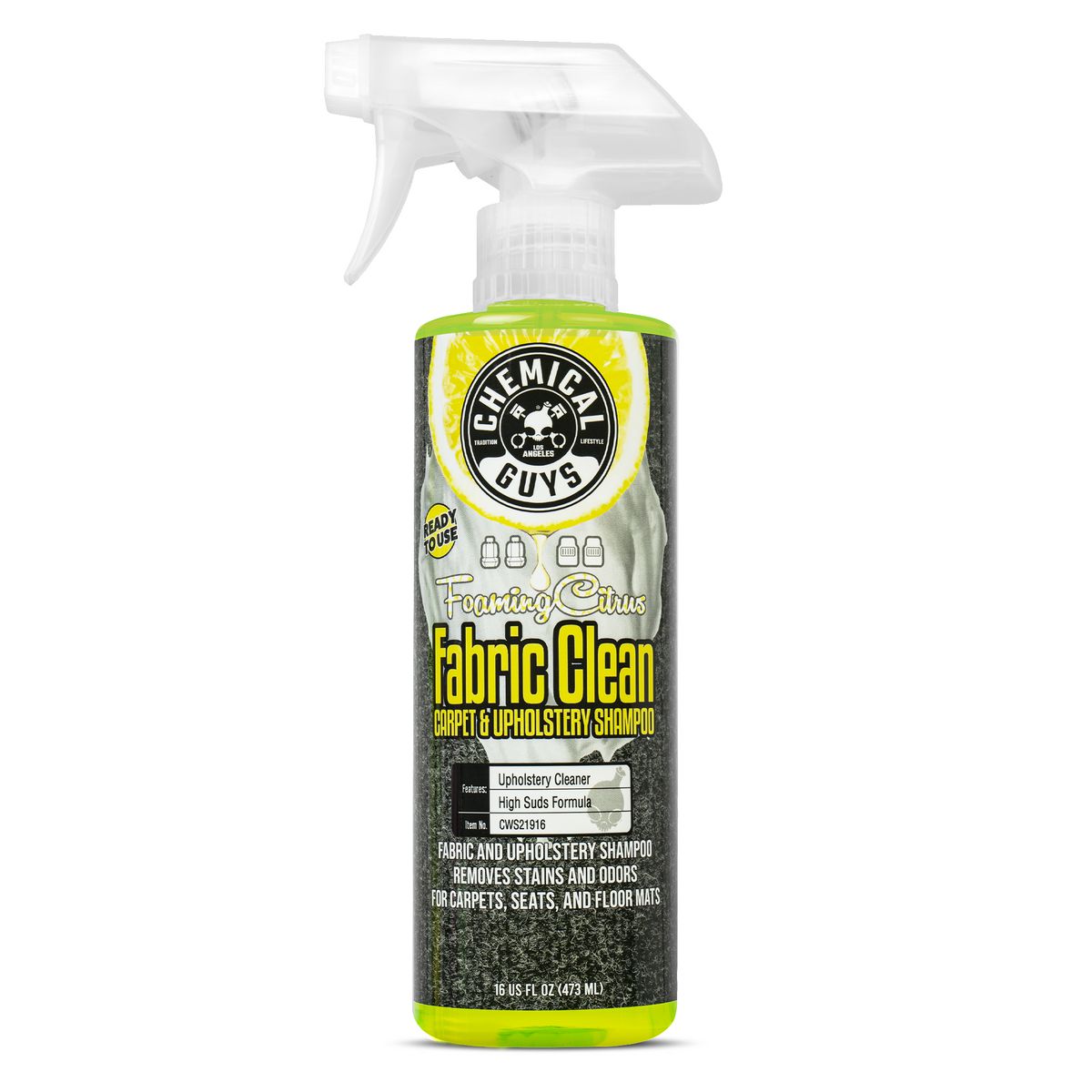 Chemical Guys Ready to Use Foaming Citrus Fabric Clean Shampoo 473ml - CWS21916