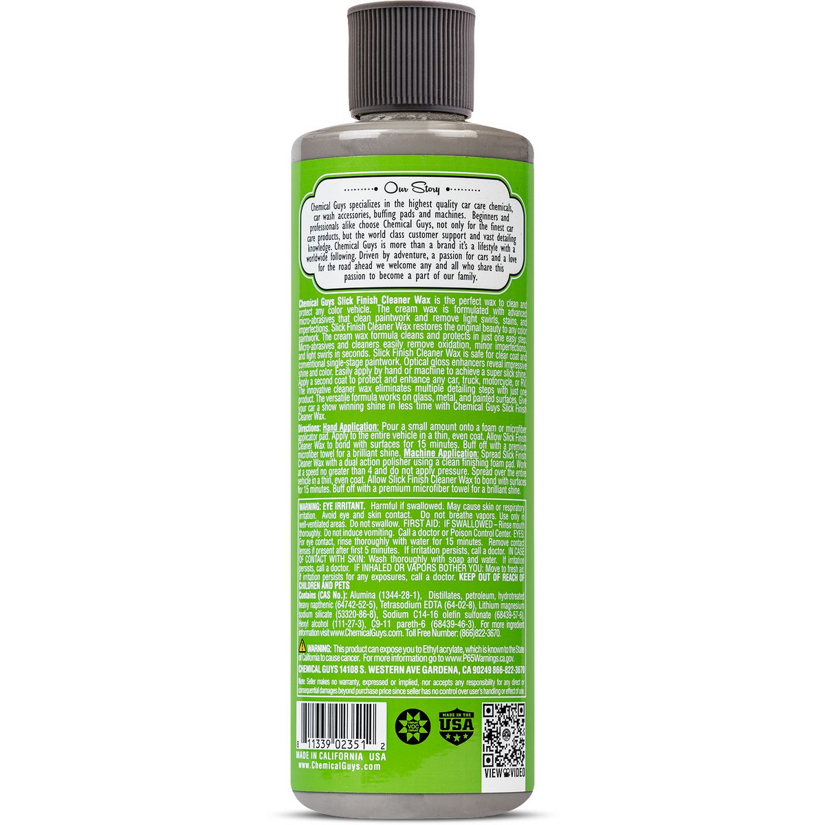 Chemical Guys Slick Finish Cleaner Wax 473ml - WAC20616
