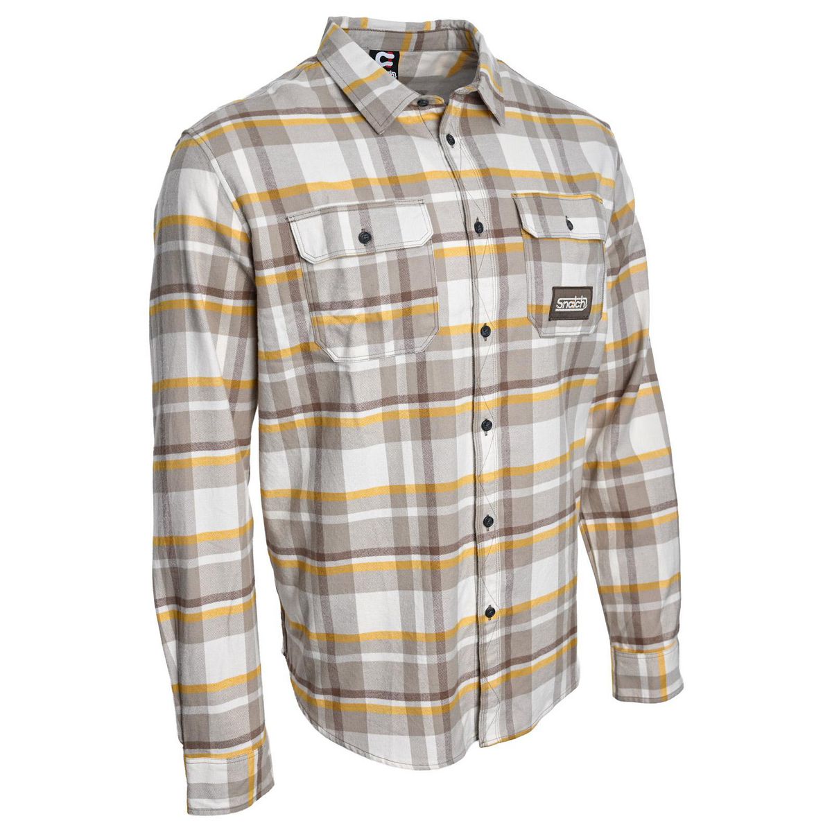 Snatch Sundown Check Flannel Sand Check - SM4426SC
