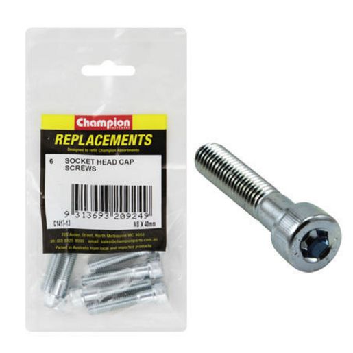 Champion Socket Head Cap Screw High Tensile M8 x 40mm Zinc Plated - C1417-13
