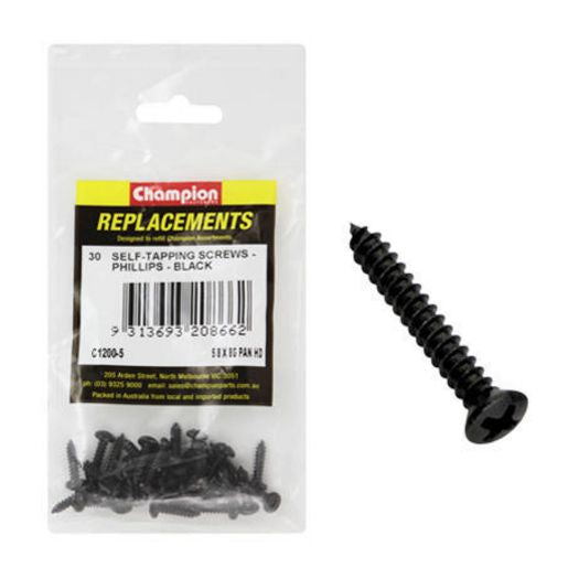 Champion Self Tapper Screw Pan Phillips  4.2 x 16mm Black - C1200-5