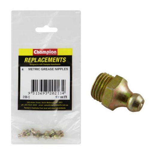 Champion Grease Nipple M10 x 1.00mm Straight - C109-12
