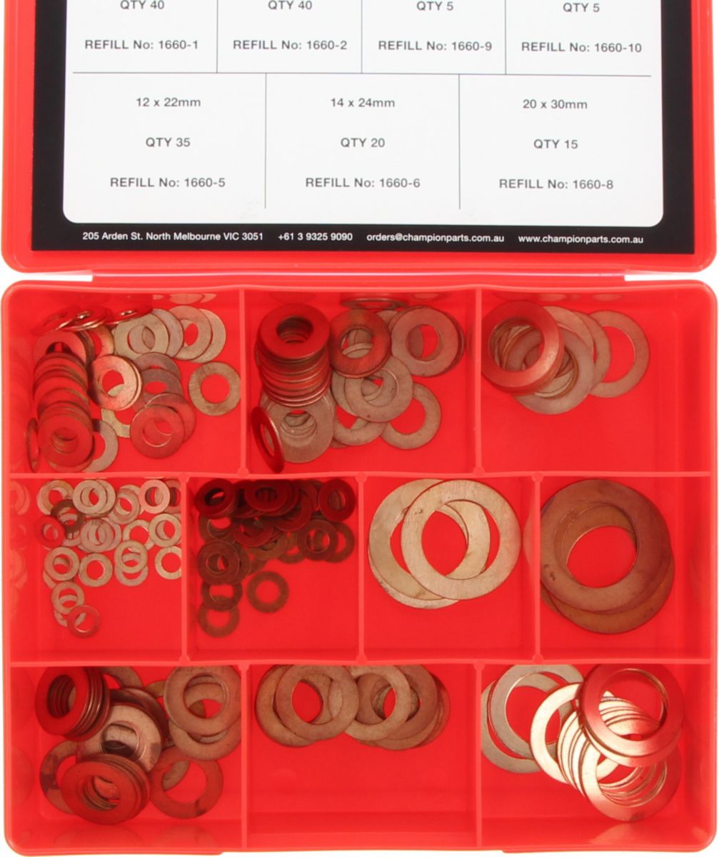 Champion Metric & Imperial Copper Washer Assortment - CA1660