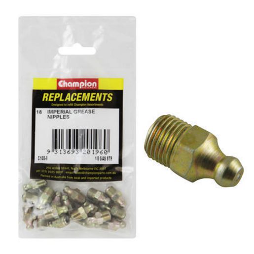 Champion Grease Nipple 1/8in BSP Straight - C108-8