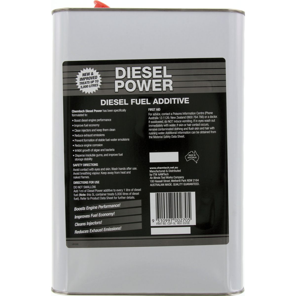 Chemtech Diesel Power Fuel Additive 5L - CDP-5L