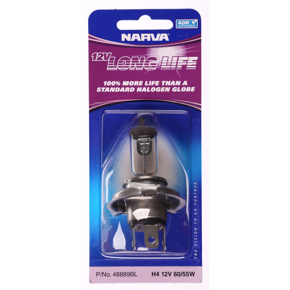 Narva H4 P43t 38 Long Life Globe 12V 60/55W - 48889BL