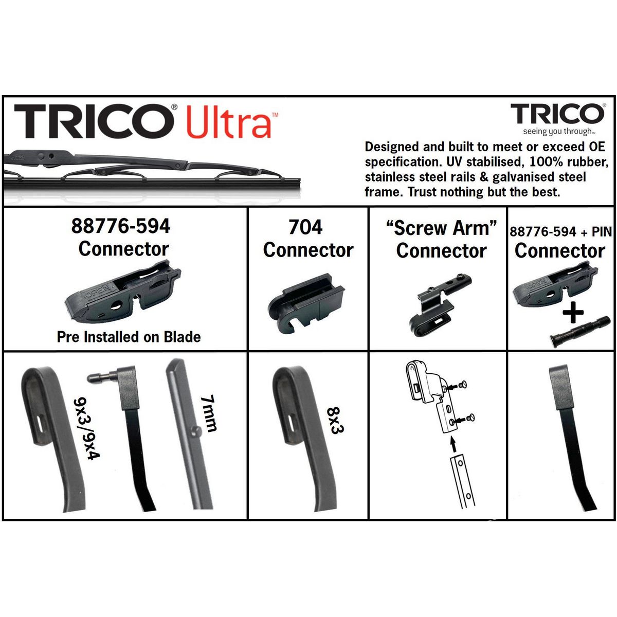 Trico Ultra Conventional Wiper Blade 560mm - TB560