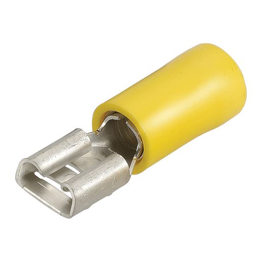 Narva Crimp Terminal Female Blade Yellow Insulated 6.3mm 12 Pce - 56038BL