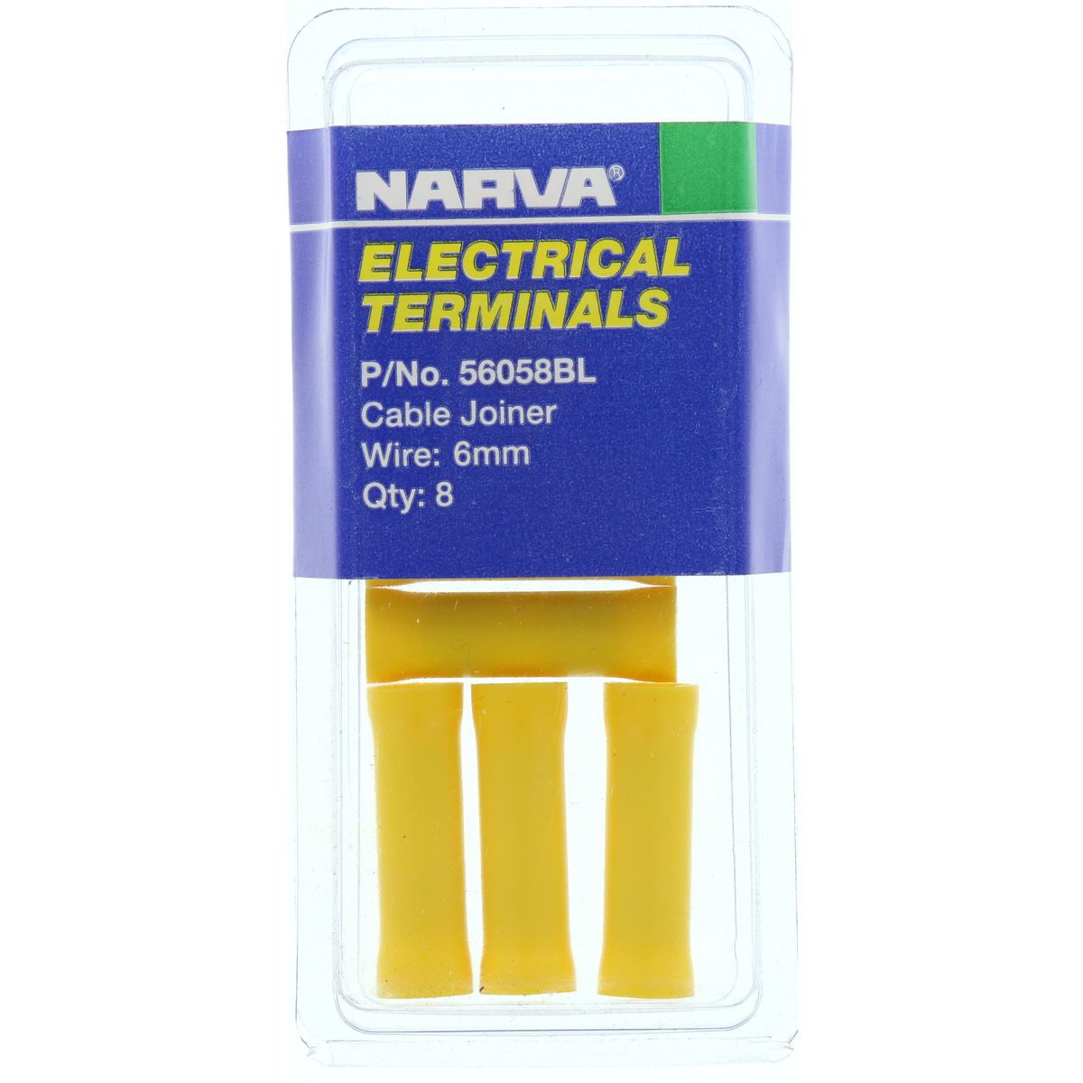 Narva Crimp Terminal Joiner Yellow Insulated 5mm 8 Pce - 56058BL