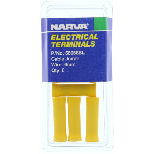 Narva Crimp Terminal Joiner Yellow Insulated 5mm 8 Pce - 56058BL
