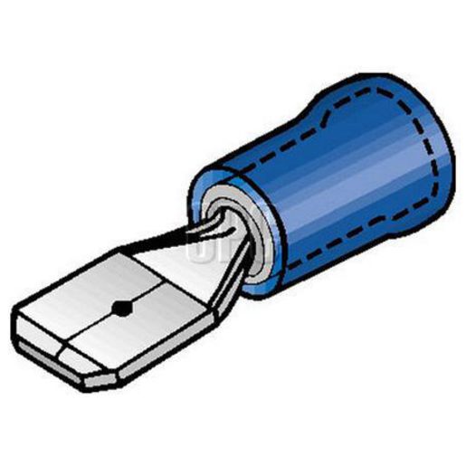 Narva Crimp Terminal Male Blade Blue Terminal Entry 6.3 x 0.8mm Vinyl 100 Pce - 56122