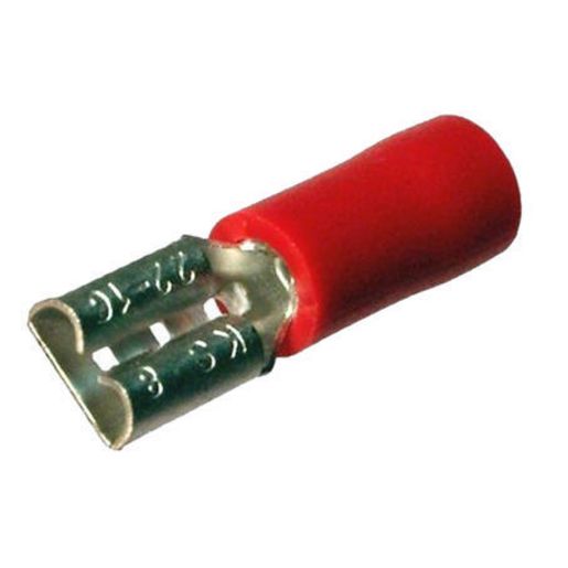 Narva Crimp Terminal Female Blade Red Terminal Entry 6.3 x 0.8mm Vinyl 100 Pce - 56134