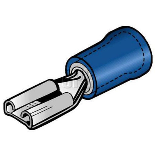 Narva Crimp Terminal Female Blade Blue Terminal Entry 6.3 x 0.8mm Vinyl 100Pk - 56136