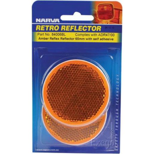 Narva Reflector Round Amber 65mm 2 Pack - 84006BL