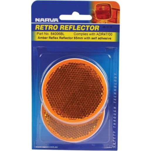 Narva Reflector Round Amber 65mm 2 Pack - 84006BL