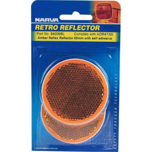 Narva Reflector Round Amber 65mm 2 Pack - 84006BL