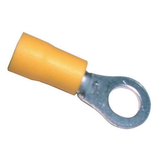 Narva Crimp Terminal Ring Yellow Terminal Entry 6.3mm Vinyl 100 Pce - 56188