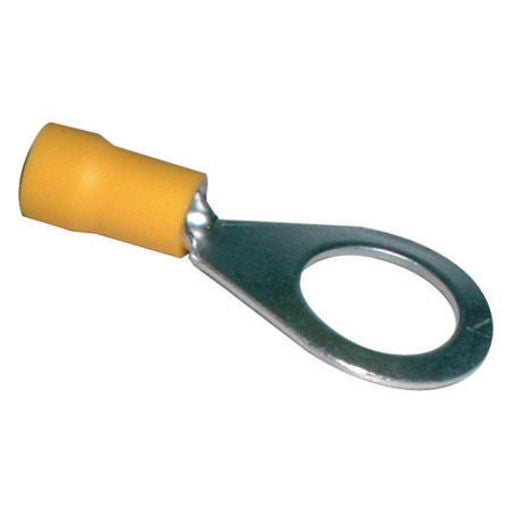 Narva Crimp Terminal Ring Yellow Terminal Entry 9.5mm Vinyl 100 Pce - 56192