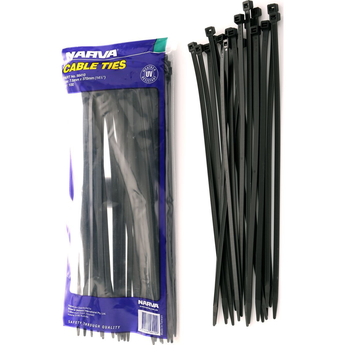 Narva Nylon Cable Ties 7.6mm x 370mm 100 Pce - 56410