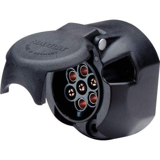 Narva Trailer Socket 7 Pin Round Large Plastic - 82052BL