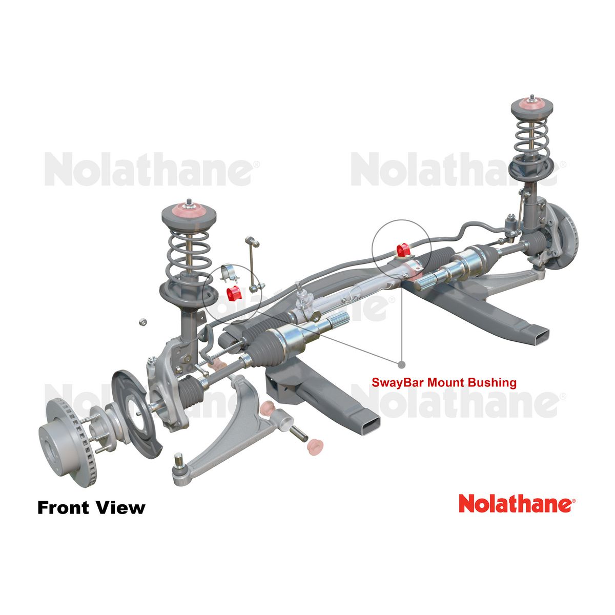 Nolathane Front Sway Bar Mount Bushing Kit 22mm - 42432