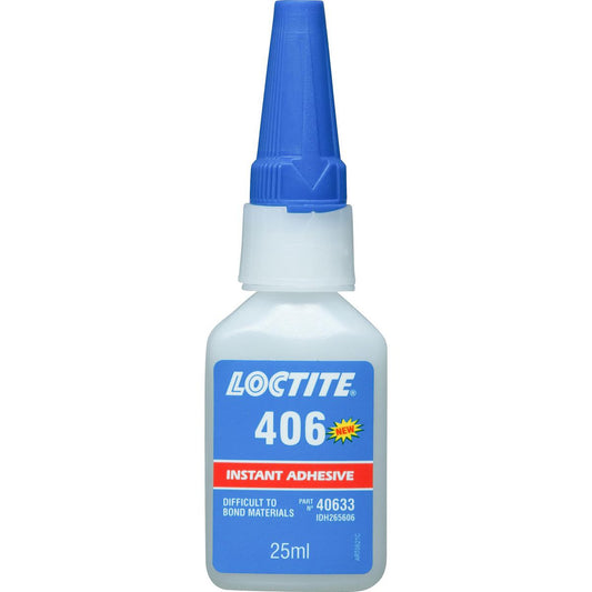 Loctite 406 Instant Adhesive Low Viscosity Rubbers & Plastics 25ml - 265606