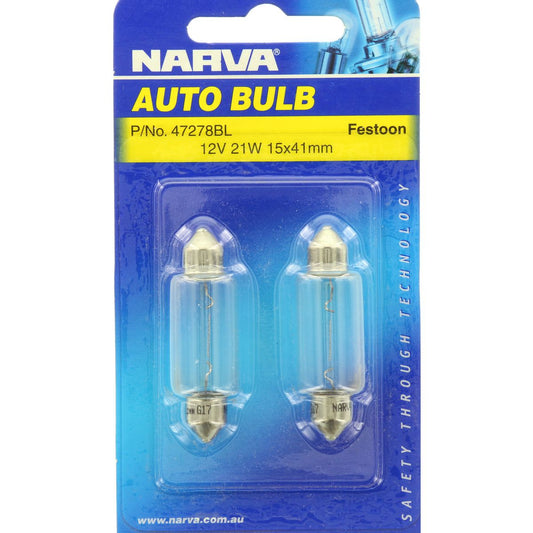 Narva C21W Festoon SV8.5 Globe 12V 21W - 47278BL
