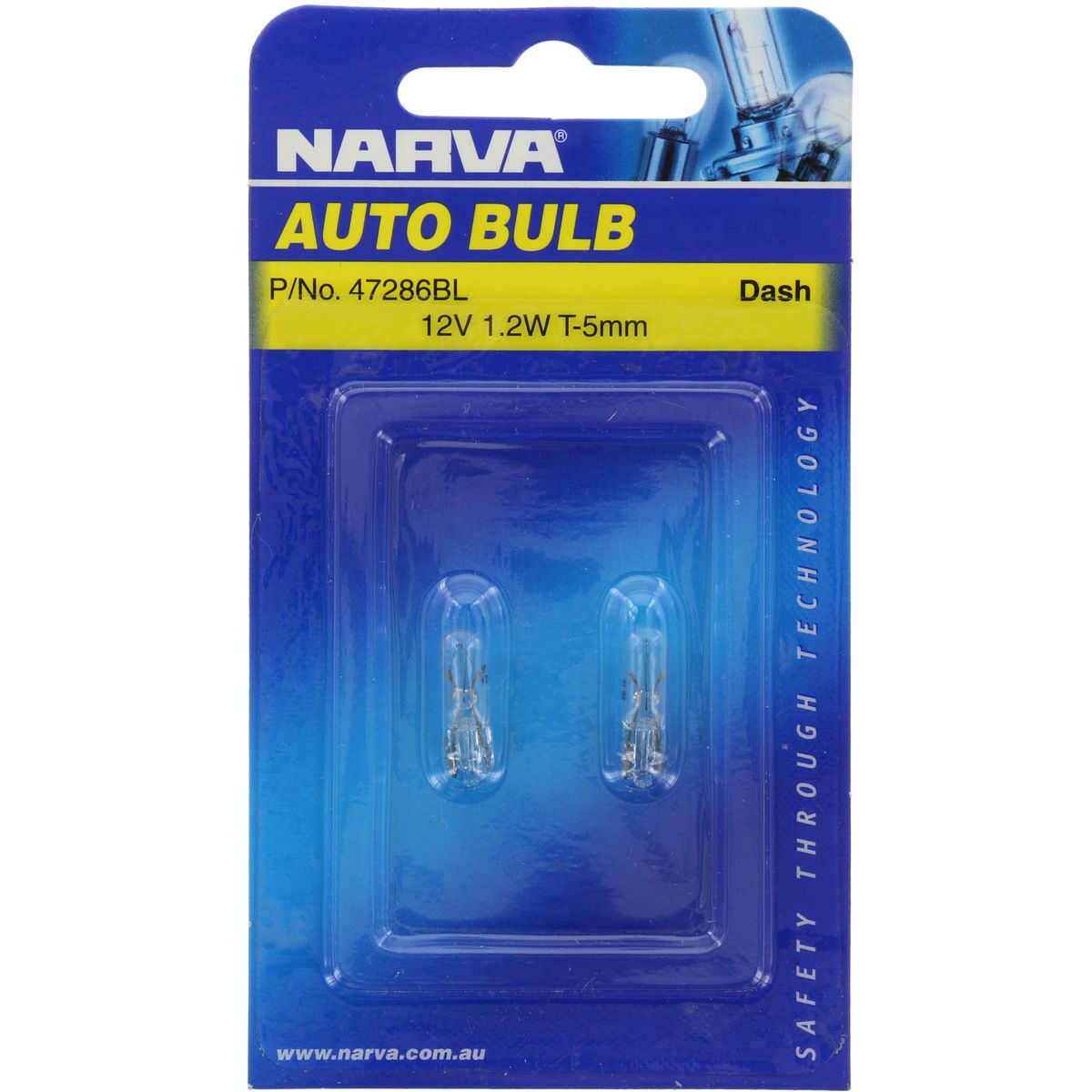 Narva W1.2W Wedge W2x4.6d Globe 12V 1.2W - 47286BL