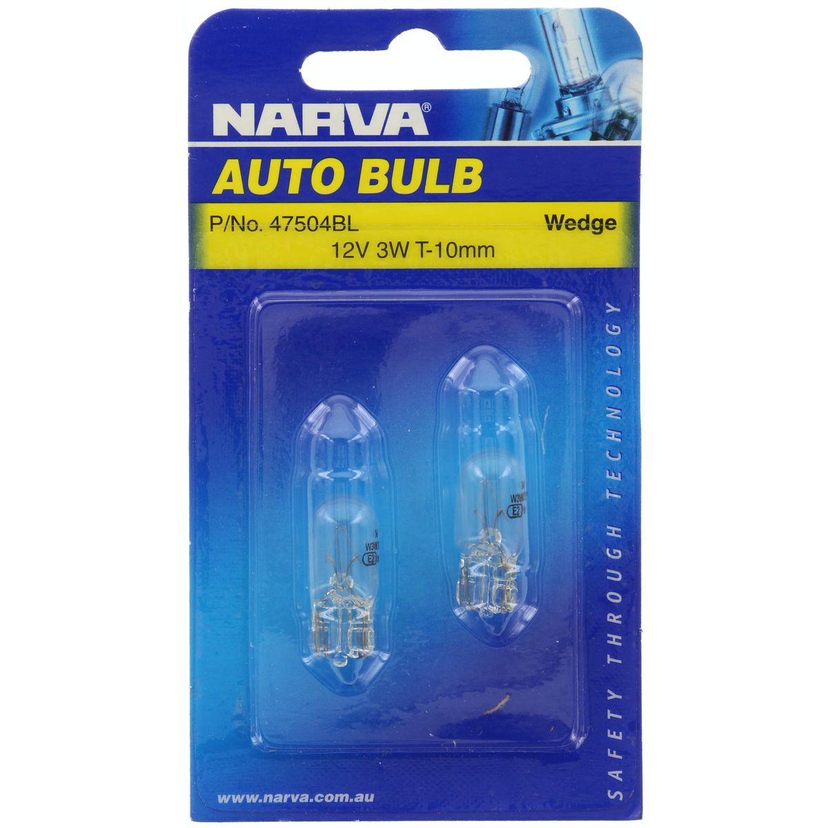 Narva W3W Wedge W2.1x9.5d Globe 12V 3W - 47504BL