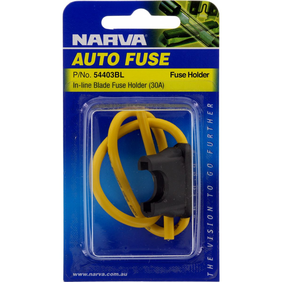 Narva In Line Standard Blade Fuse Holder 1 Way 30A 1 Pack - 54403BL