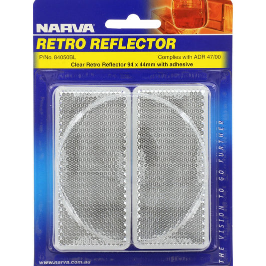 Narva Reflector Rectangle Clear 44 x 94mm 2 Pack - 84050BL