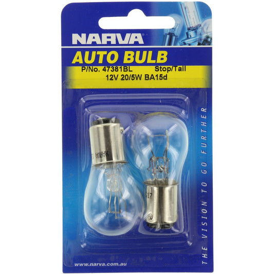 Narva Bayonet BA15d Globe 12V 20/4W - 47381BL