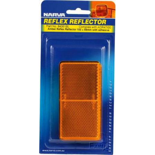 Narva Reflector Rectangle Amber 55 x 105mm 2 Pack - 84061BL