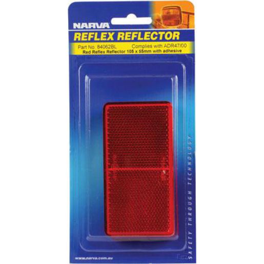 Narva Reflector Rectangle Red 55 x 105mm 2 Pack - 84062BL