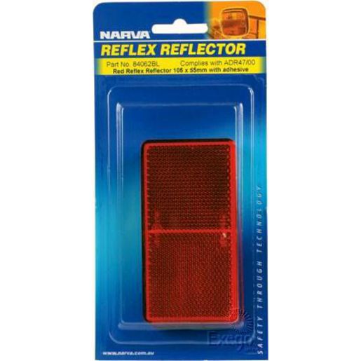 Narva Reflector Rectangle Red 55 x 105mm 2 Pack - 84062BL
