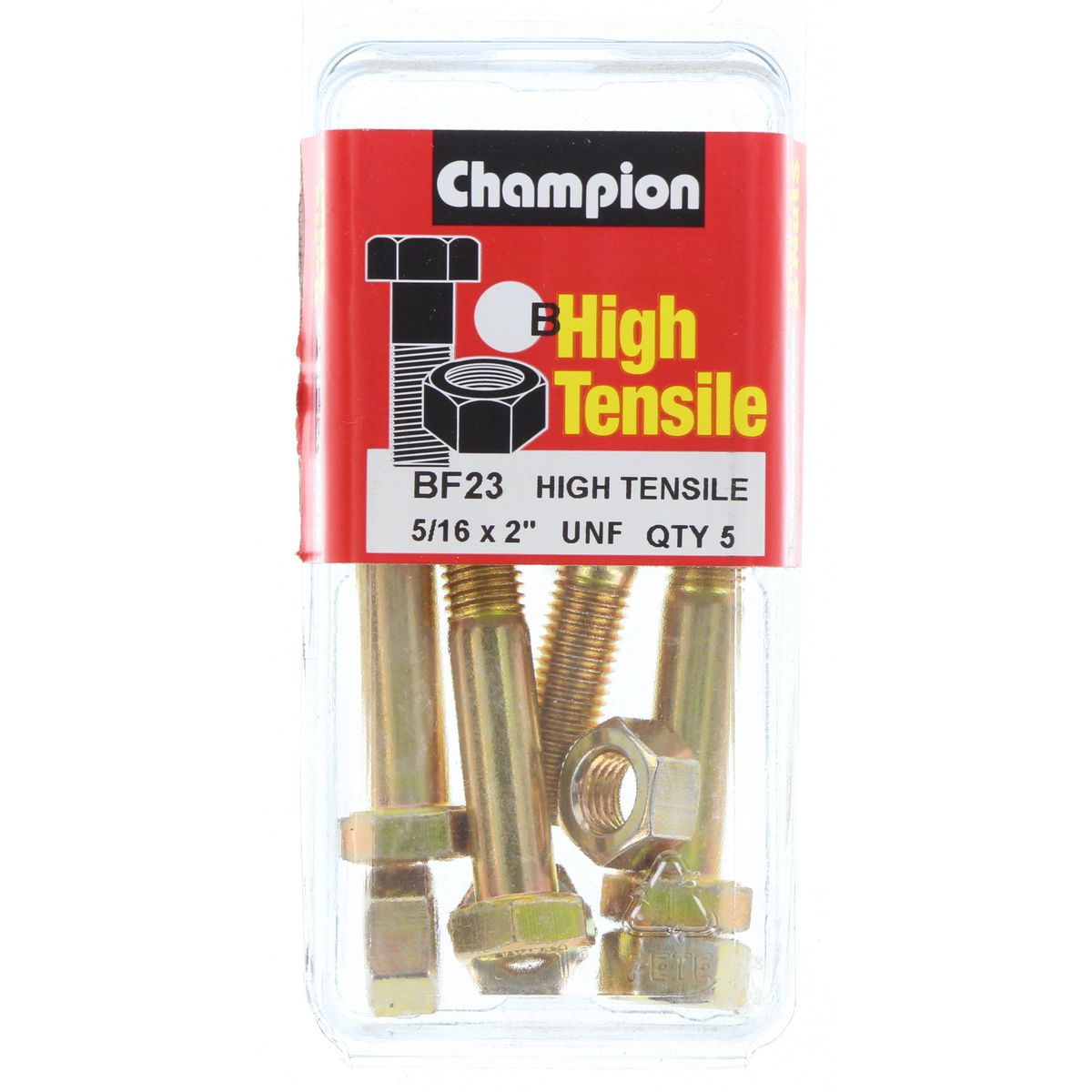 Champion Hex Bolt & Nut High Tensile 5/16in x 2in UNF Grade 5 - BF23