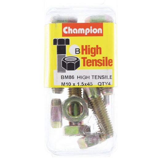 Champion Hex Bolt & Nut High Tensile M10 x 45mm Grade 8.8 - BM86