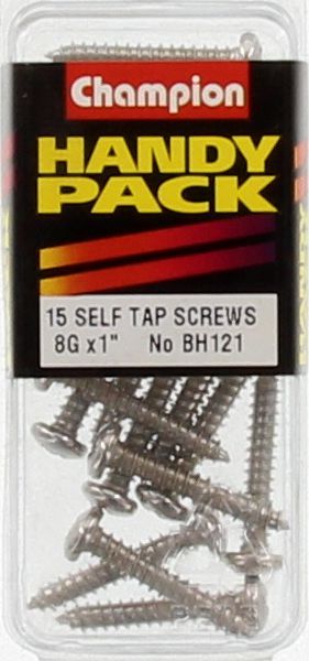 Champion Self Tapper Screw Pan Phillips 4.2 x 25mm Nickel Plated - BH121