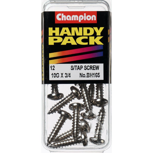 Champion Self Tapper Screw Pan Phillips 4.8 x 19mm Nickel Plated - BH165