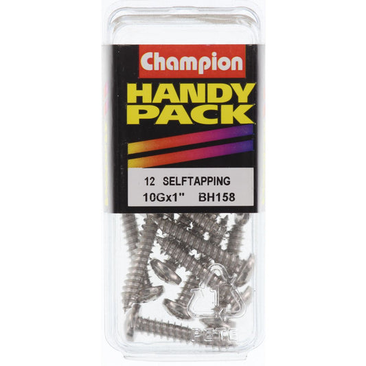 Champion Self Tapper Screw Pan Phillips 4.8 x 25mm Nickel Plated - BH158