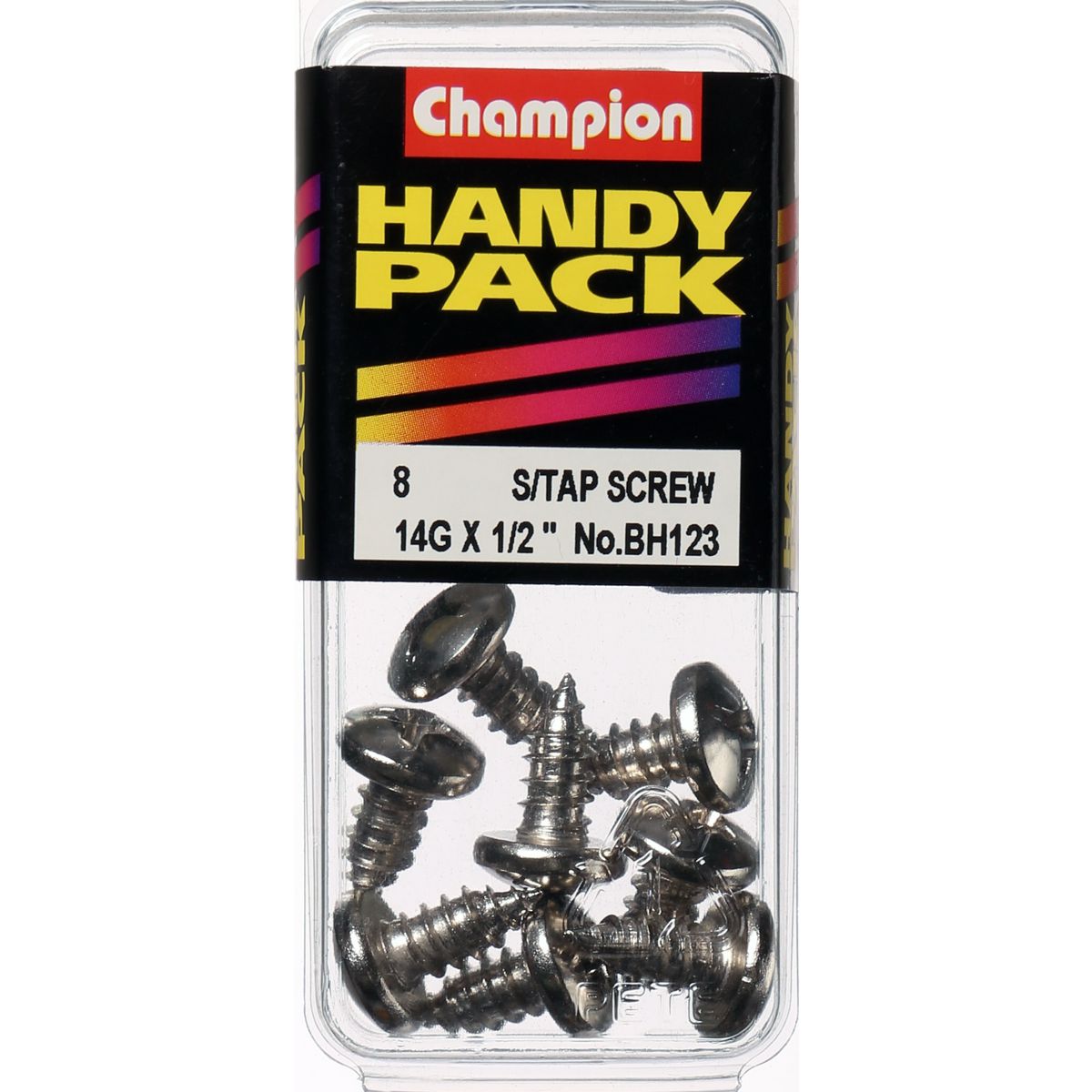 Champion Self Tapper Screw Pan Phillips 6.3 x 13mm Nickel Plated - BH123
