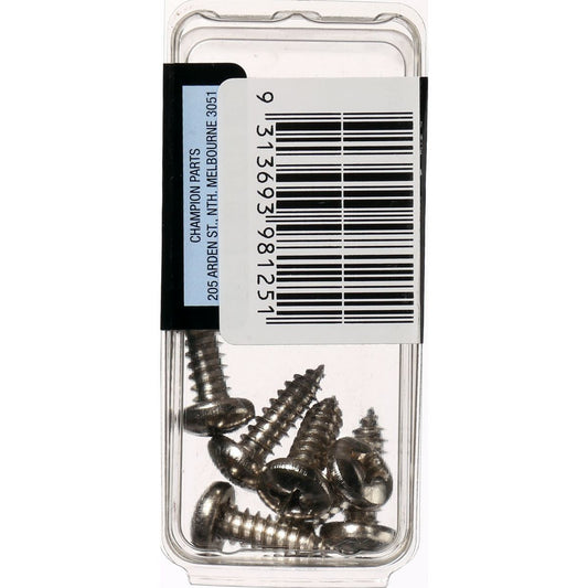 Champion Self Tapper Screw Pan Phillips 6.3 x 19mm Nickel Plated - BH125