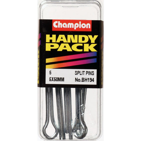 Champion Split Pin 5.0 x 50mm Zinc Plated - BH194